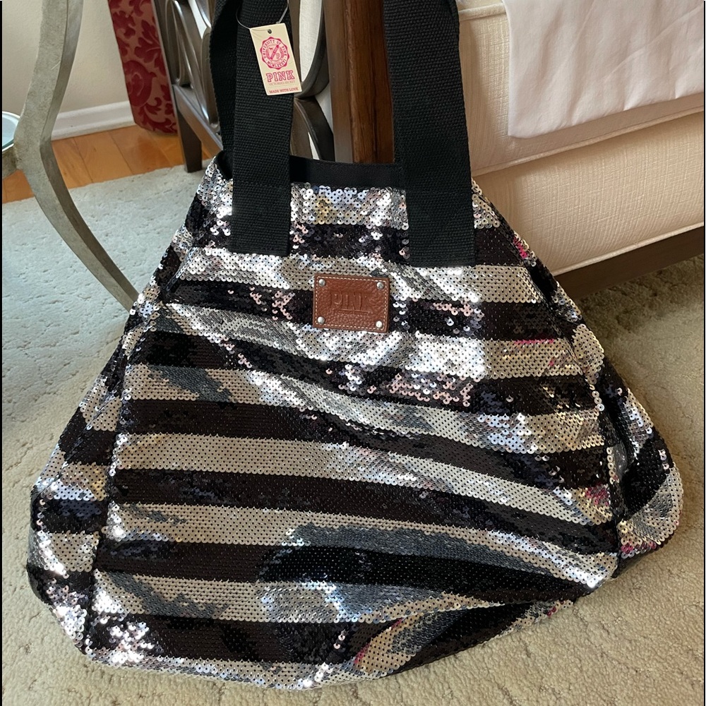 PINK Victoria’s Secret black/silver sequin tote